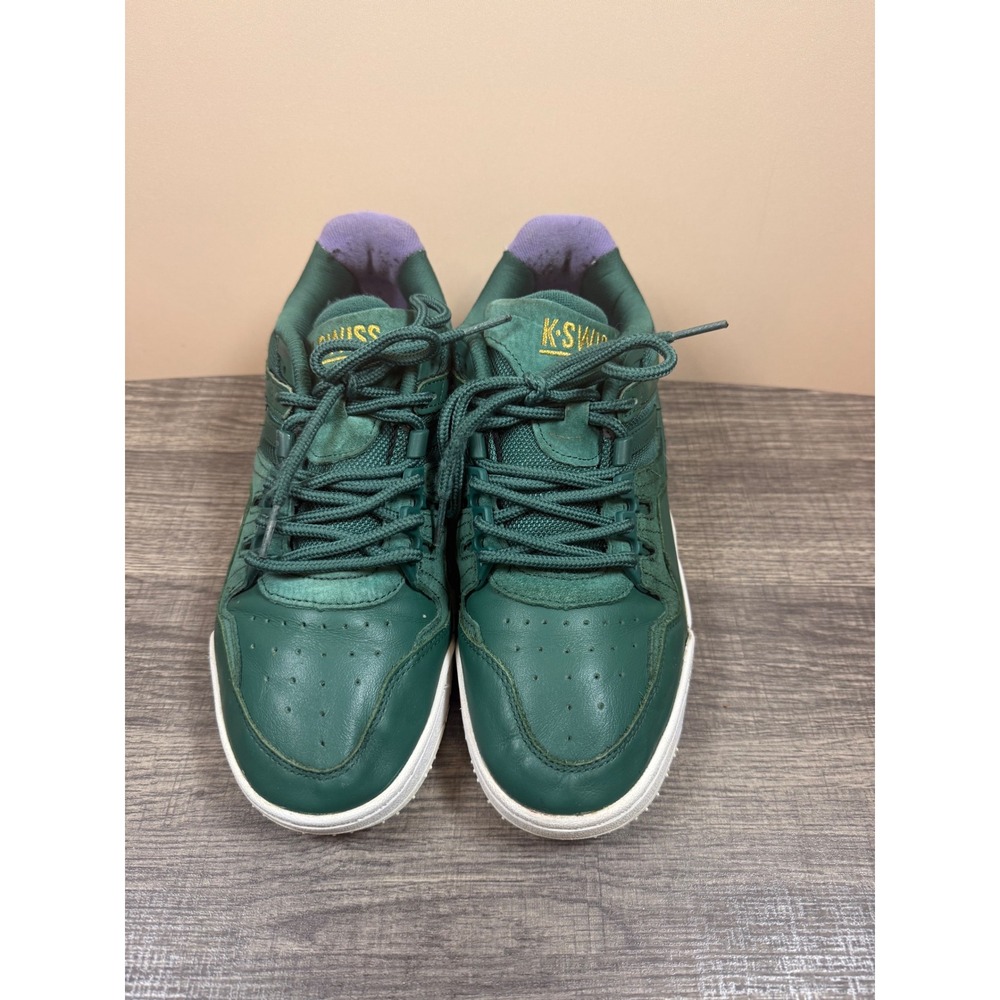 K-Swiss Si-18 Rival Forest Green Purple White Leather Sneakers Mens 8.5